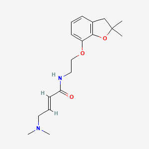 molecular formula C18H26N2O3 B2585599 (E)-4-(Dimethylamino)-N-[2-[(2,2-dimethyl-3H-1-benzofuran-7-yl)oxy]ethyl]but-2-enamide CAS No. 2411334-03-5