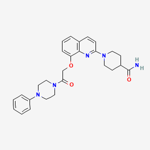 molecular formula C27H31N5O3 B2585601 1-(8-(2-Oxo-2-(4-phenylpiperazin-1-yl)ethoxy)quinolin-2-yl)piperidine-4-carboxamide CAS No. 921553-23-3
