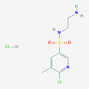 molecular formula C8H13Cl2N3O2S B2585615 N-(2-Aminoethyl)-6-chloro-5-methylpyridine-3-sulfonamide;hydrochloride CAS No. 1645409-99-9