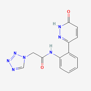 molecular formula C13H11N7O2 B2585618 N-(2-(6-oxo-1,6-dihydropyridazin-3-yl)phenyl)-2-(1H-tetrazol-1-yl)acetamide CAS No. 1428379-57-0