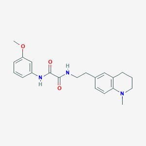 molecular formula C21H25N3O3 B2585620 N1-(3-methoxyphenyl)-N2-(2-(1-methyl-1,2,3,4-tetrahydroquinolin-6-yl)ethyl)oxalamide CAS No. 946312-16-9