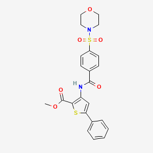 molecular formula C23H22N2O6S2 B2585626 3-(4-(吗啉磺酰基)苯甲酰胺基)-5-苯硫代吩-2-羧酸甲酯 CAS No. 397289-37-1