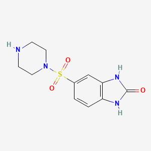 molecular formula C11H14N4O3S B2585628 5-(哌嗪-1-磺酰基)-2,3-二氢-1H-1,3-苯并二唑-2-酮 CAS No. 900641-20-5