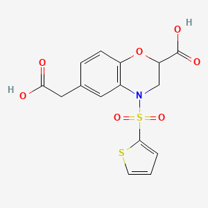 6-(carboxymethyl)-4-(2-thienylsulfonyl)-3,4-dihydro-2H-1,4-benzoxazine-2-carboxylic acid
