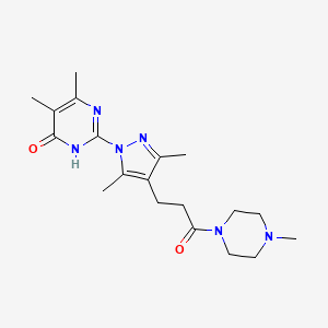 2-(3,5-dimethyl-4-(3-(4-methylpiperazin-1-yl)-3-oxopropyl)-1H-pyrazol-1-yl)-5,6-dimethylpyrimidin-4(3H)-one