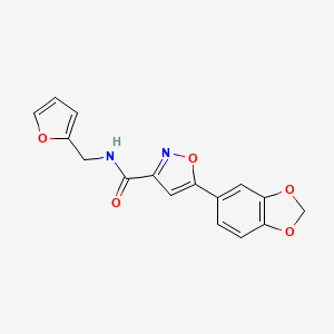 5-(1,3-benzodioxol-5-yl)-N-(2-furylmethyl)isoxazole-3-carboxamide