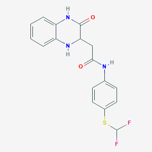 N-[4-(difluoromethylsulfanyl)phenyl]-2-(3-oxo-2,4-dihydro-1H-quinoxalin-2-yl)acetamide