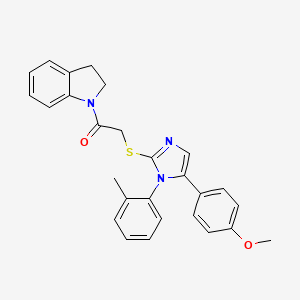 1-(indolin-1-yl)-2-((5-(4-methoxyphenyl)-1-(o-tolyl)-1H-imidazol-2-yl)thio)ethanone