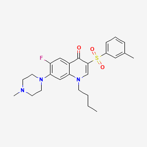 molecular formula C25H30FN3O3S B2585662 1-butyl-6-fluoro-7-(4-methylpiperazin-1-yl)-3-(m-tolylsulfonyl)quinolin-4(1H)-one CAS No. 892785-99-8