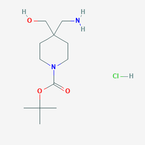 Tert-butyl 4-(aminomethyl)-4-(hydroxymethyl)piperidine-1-carboxylate;hydrochloride