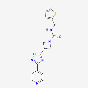 molecular formula C16H15N5O2S B2585688 3-(3-(吡啶-4-基)-1,2,4-恶二唑-5-基)-N-(噻吩-2-基甲基)氮杂环丁烷-1-甲酰胺 CAS No. 1251612-20-0