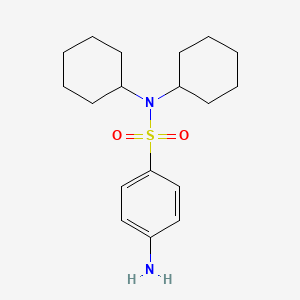 molecular formula C18H28N2O2S B2585692 4-amino-N,N-dicyclohexylbenzenesulfonamide CAS No. 294885-76-0