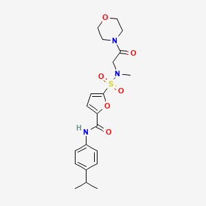 molecular formula C21H27N3O6S B2585693 N-(4-isopropylphenyl)-5-(N-methyl-N-(2-morpholino-2-oxoethyl)sulfamoyl)furan-2-carboxamide CAS No. 1172795-34-4