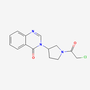 molecular formula C14H14ClN3O2 B2585695 3-[1-(2-Chloroacetyl)pyrrolidin-3-yl]quinazolin-4-one CAS No. 2411263-09-5