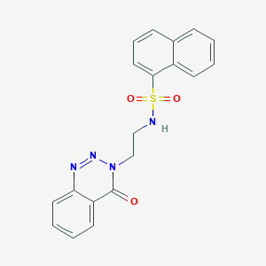 molecular formula C19H16N4O3S B2585711 N-(2-(4-oxobenzo[d][1,2,3]triazin-3(4H)-yl)ethyl)naphthalene-1-sulfonamide CAS No. 2034506-27-7