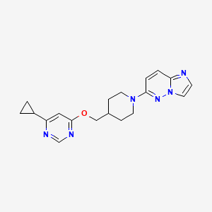 molecular formula C19H22N6O B2585730 6-(4-(((6-环丙基嘧啶-4-基)氧基)甲基)哌啶-1-基)咪唑并[1,2-b]哒嗪 CAS No. 2320955-62-0