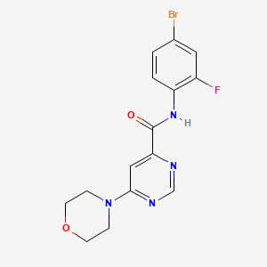 molecular formula C15H14BrFN4O2 B2585739 N-(4-溴-2-氟苯基)-6-吗啉并嘧啶-4-甲酰胺 CAS No. 1904295-40-4