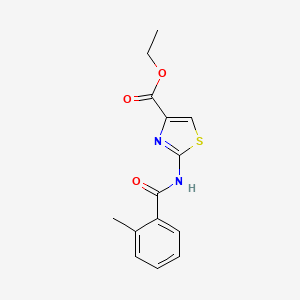 molecular formula C14H14N2O3S B2585743 2-(2-甲基苯甲酰氨基)噻唑-4-羧酸乙酯 CAS No. 391219-67-3
