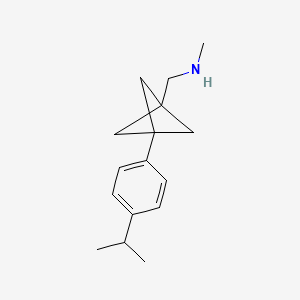 molecular formula C16H23N B2585748 N-Methyl-1-[3-(4-propan-2-ylphenyl)-1-bicyclo[1.1.1]pentanyl]methanamine CAS No. 2287289-17-0
