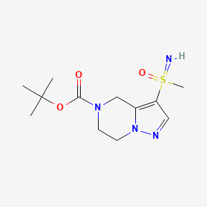 molecular formula C12H20N4O3S B2585749 叔丁基 3-(甲基磺酰亚氨基)-6,7-二氢-4H-吡唑并[1,5-a]哒嗪-5-羧酸酯 CAS No. 2287343-37-5