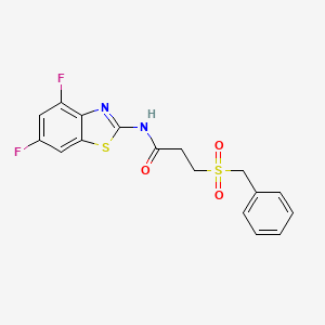 molecular formula C17H14F2N2O3S2 B2585752 3-(苄基磺酰基)-N-(4,6-二氟苯并[d]噻唑-2-基)丙酰胺 CAS No. 923448-26-4