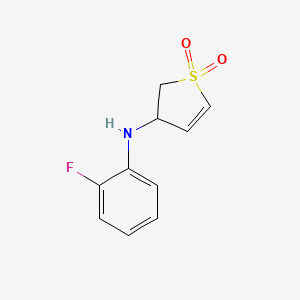 molecular formula C10H10FNO2S B2585762 3-((2-Fluorophenyl)amino)-2,3-dihydrothiophene 1,1-dioxide CAS No. 880807-87-4