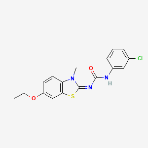 molecular formula C17H16ClN3O2S B2585766 (E)-1-(3-氯苯基)-3-(6-乙氧基-3-甲基苯并[d]噻唑-2(3H)-亚甲基)脲 CAS No. 476295-18-8