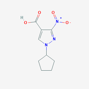molecular formula C9H11N3O4 B2585767 1-cyclopentyl-3-nitro-1H-pyrazole-4-carboxylic acid CAS No. 1795473-86-7