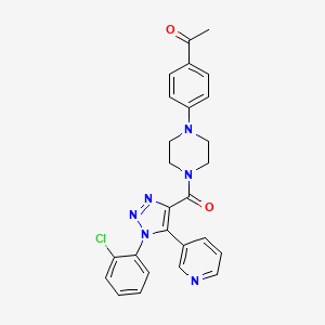 molecular formula C26H23ClN6O2 B2585768 1-[4-(4-{[1-(2-chlorophenyl)-5-(pyridin-3-yl)-1H-1,2,3-triazol-4-yl]carbonyl}piperazin-1-yl)phenyl]ethanone CAS No. 1326919-38-3