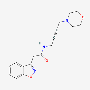 molecular formula C17H19N3O3 B2585772 2-(benzo[d]isoxazol-3-yl)-N-(4-morpholinobut-2-yn-1-yl)acetamide CAS No. 1396750-36-9