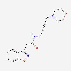 molecular formula C17H19N3O3 B2585772 2-(苯并[d]异噁唑-3-基)-N-(4-吗啉丁-2-炔-1-基)乙酰胺 CAS No. 1396750-36-9