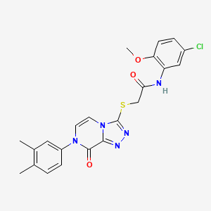 molecular formula C22H20ClN5O3S B2585773 N-(5-氯-2-甲氧基苯基)-2-{[7-(3,4-二甲基苯基)-8-氧代-7,8-二氢[1,2,4]三唑并[4,3-a]嘧啶-3-基]硫代}乙酰胺 CAS No. 1223910-83-5