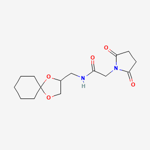 N-(1,4-dioxaspiro[4.5]decan-2-ylmethyl)-2-(2,5-dioxopyrrolidin-1-yl)acetamide