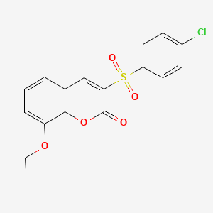 molecular formula C17H13ClO5S B2585788 3-(4-氯苯基)磺酰基-8-乙氧基色满-2-酮 CAS No. 904449-66-7