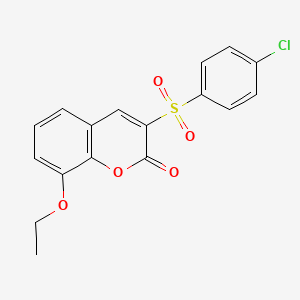 3-(4-chlorobenzenesulfonyl)-8-ethoxy-2H-chromen-2-one