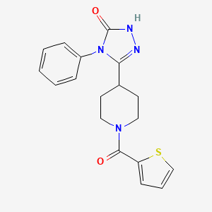 molecular formula C18H18N4O2S B2585793 4-苯基-5-[1-(2-噻吩基羰基)哌啶-4-基]-2,4-二氢-3H-1,2,4-三唑-3-酮 CAS No. 2062045-42-3