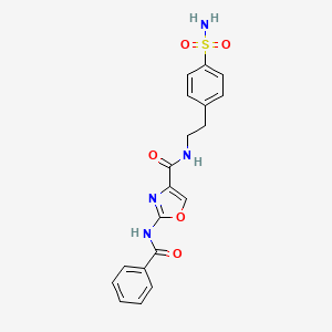 molecular formula C19H18N4O5S B2585799 2-benzamido-N-(4-sulfamoylphenethyl)oxazole-4-carboxamide CAS No. 1286714-79-1