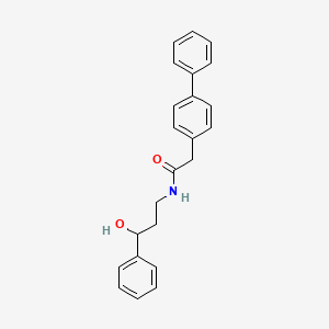molecular formula C23H23NO2 B2585802 2-([1,1'-biphenyl]-4-yl)-N-(3-hydroxy-3-phenylpropyl)acetamide CAS No. 1396747-14-0