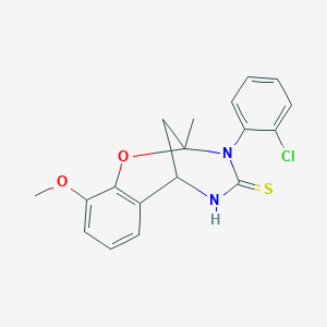 B2585803 3-(2-chlorophenyl)-10-methoxy-2-methyl-5,6-dihydro-2H-2,6-methanobenzo[g][1,3,5]oxadiazocine-4(3H)-thione CAS No. 1019149-31-5