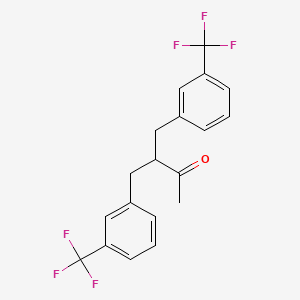 molecular formula C19H16F6O B2585816 3-[3-(Trifluoromethyl)benzyl]-4-[3-(trifluoromethyl)phenyl]-2-butanone CAS No. 477847-83-9