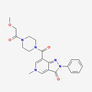 molecular formula C21H23N5O4 B2585817 7-(4-(2-甲氧基乙酰)哌嗪-1-羰基)-5-甲基-2-苯基-2H-吡唑并[4,3-c]吡啶-3(5H)-酮 CAS No. 1021026-56-1