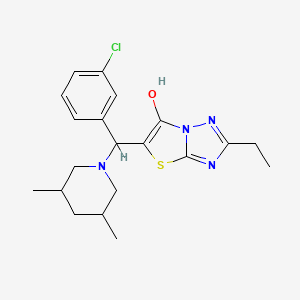 molecular formula C20H25ClN4OS B2585820 5-((3-Chlorophenyl)(3,5-dimethylpiperidin-1-yl)methyl)-2-ethylthiazolo[3,2-b][1,2,4]triazol-6-ol CAS No. 1009352-00-4