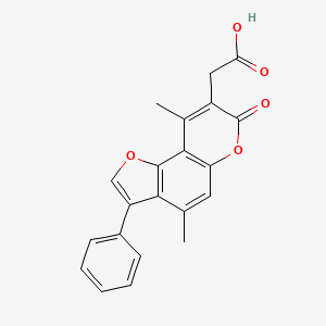 molecular formula C21H16O5 B2585822 (4,9-dimethyl-7-oxo-3-phenyl-7H-furo[2,3-f]chromen-8-yl)acetic acid CAS No. 853892-52-1