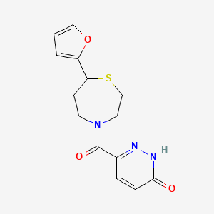 molecular formula C14H15N3O3S B2585824 6-(7-(呋喃-2-基)-1,4-噻氮杂环戊烷-4-羰基)吡啶嗪-3(2H)-酮 CAS No. 1787882-65-8