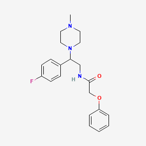 molecular formula C21H26FN3O2 B2585826 N-(2-(4-fluorophenyl)-2-(4-methylpiperazin-1-yl)ethyl)-2-phenoxyacetamide CAS No. 903251-70-7