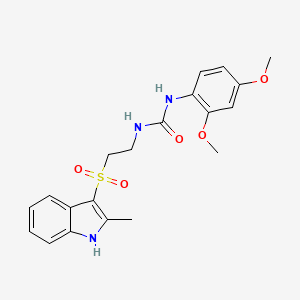 molecular formula C20H23N3O5S B2585830 1-(2,4-二甲氧基苯基)-3-(2-((2-甲基-1H-吲哚-3-基)磺酰基)乙基)脲 CAS No. 946219-10-9