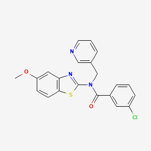 3-chloro-N-(5-methoxybenzo[d]thiazol-2-yl)-N-(pyridin-3-ylmethyl)benzamide