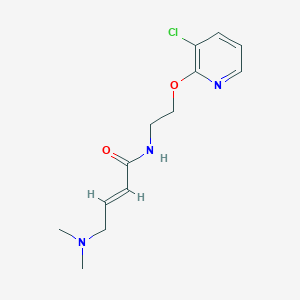 molecular formula C13H18ClN3O2 B2585834 (E)-N-[2-(3-Chloropyridin-2-yl)oxyethyl]-4-(dimethylamino)but-2-enamide CAS No. 2411337-23-8