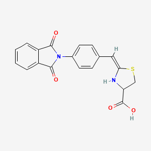 (2E)-2-[[4-(1,3-dioxoisoindol-2-yl)phenyl]methylidene]-1,3-thiazolidine-4-carboxylic acid