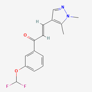 (E)-1-[3-(difluoromethoxy)phenyl]-3-(1,5-dimethylpyrazol-4-yl)prop-2-en-1-one